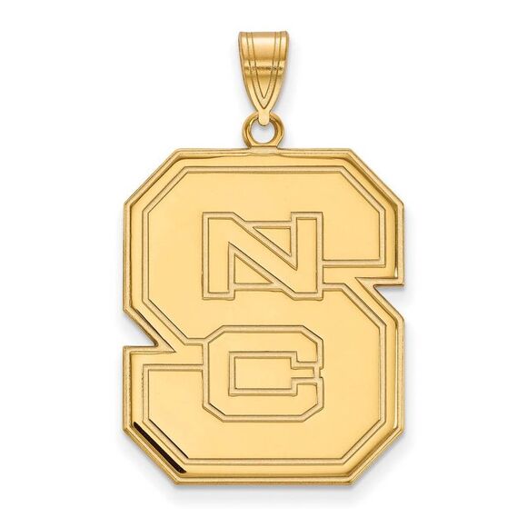 14k Yellow Gold North Carolina State XL 'NCS' Pendant